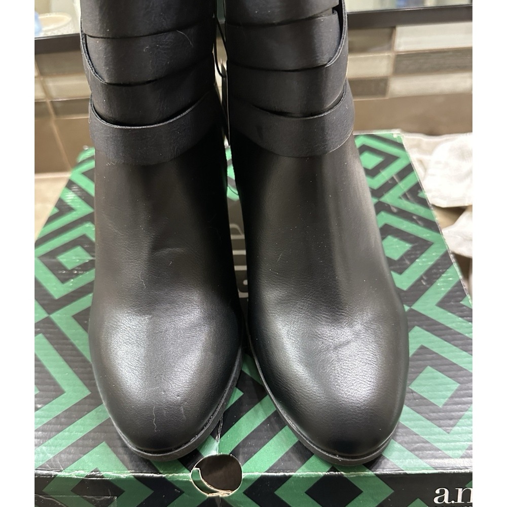 a.n.a. Women's Black Booties With Strap Detail NIB size 8.5 M - Picture 3 of 13